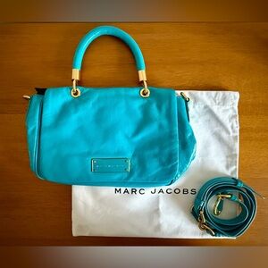 Marc Jacobs Patent Leather Crossbody Bag with Detachable Strap, Turquoise